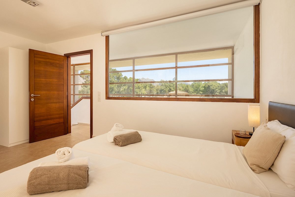 Bedroom with mountain view
